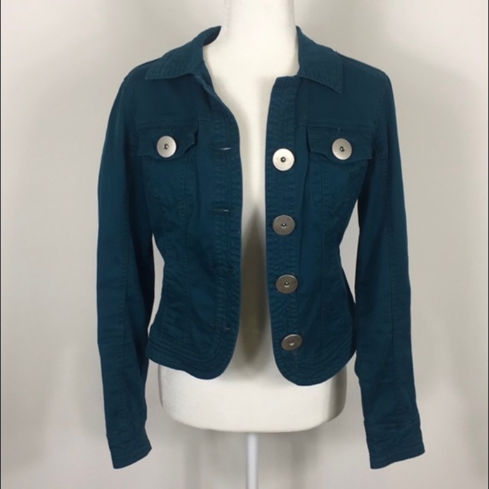 Vintage Tria Teal Denim Jacket - Large